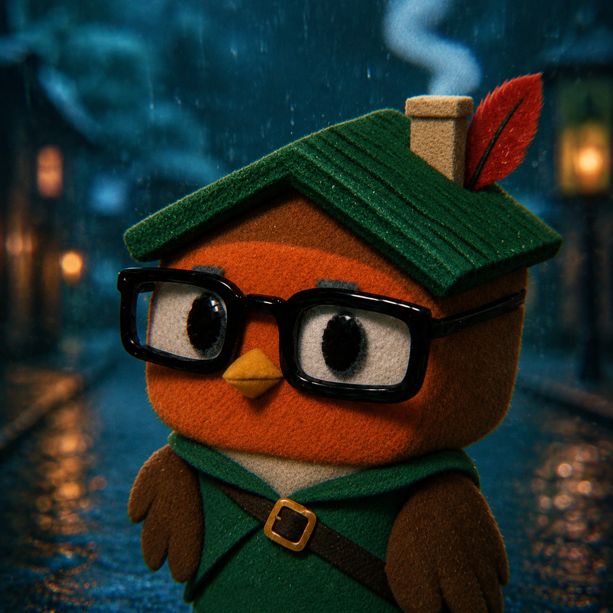 Robinhouse standing in the rain